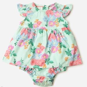 Ruffle Butts Mint Floral Diaper Cover Set